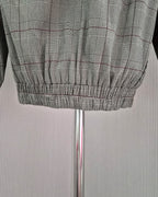 glen check frill jacket