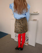 leopard wool mini skirt