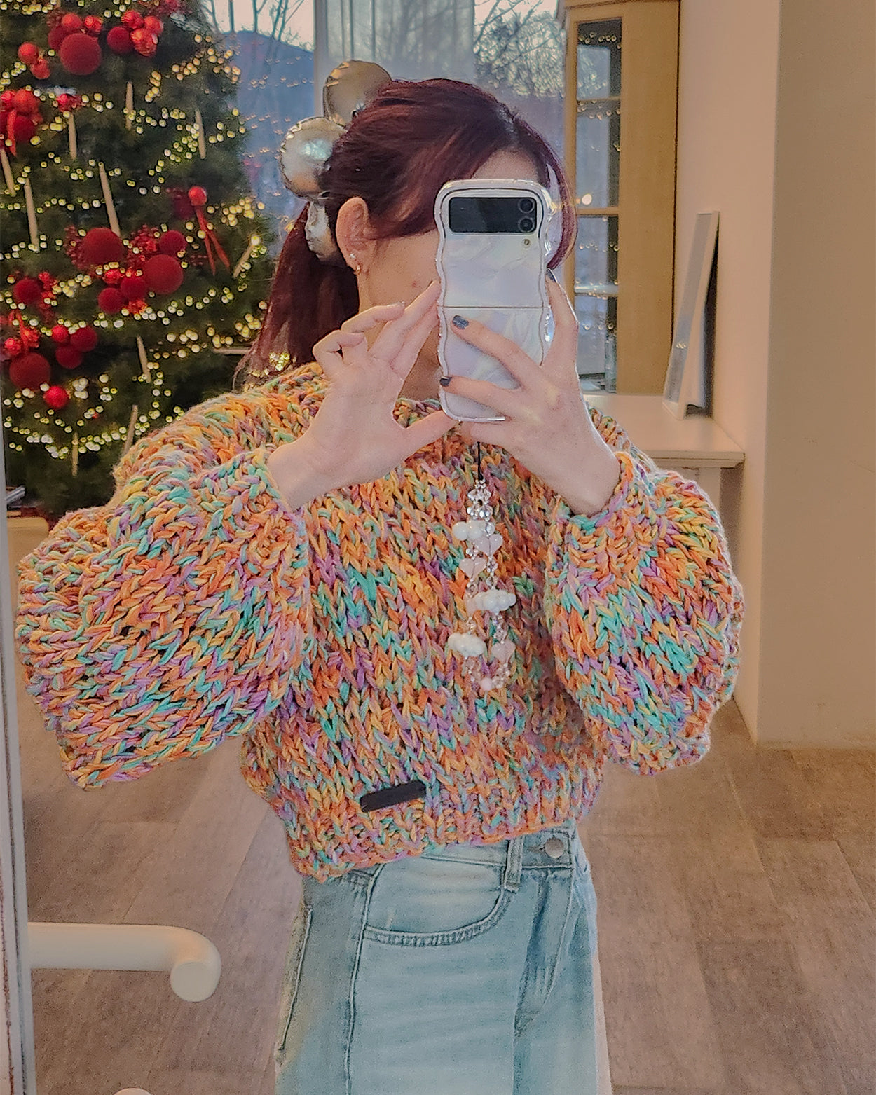 multi color handmade volume short knit