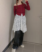 wrinkle faux leather wide pants