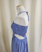 cut out stripe long dress