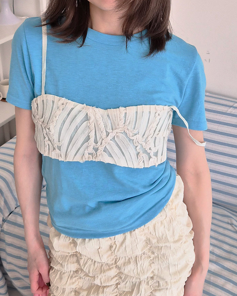 luna lace short bustier