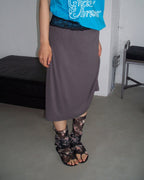waist lace midi flare skirt
