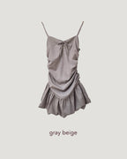 shirring balloon mini dress