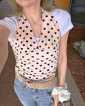 polka dot halter neck bustier