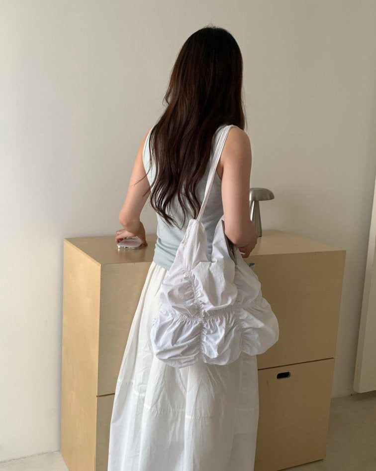 shirring color nylon bag