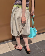 sweat nylon switch balloon half pants