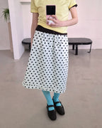 polka dot hem frill skirt