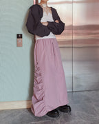 side shirring long skirt