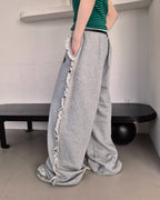 side frill sweat pants