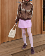 gingham check low waist micro mini skirt