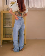 ribbon denim pants