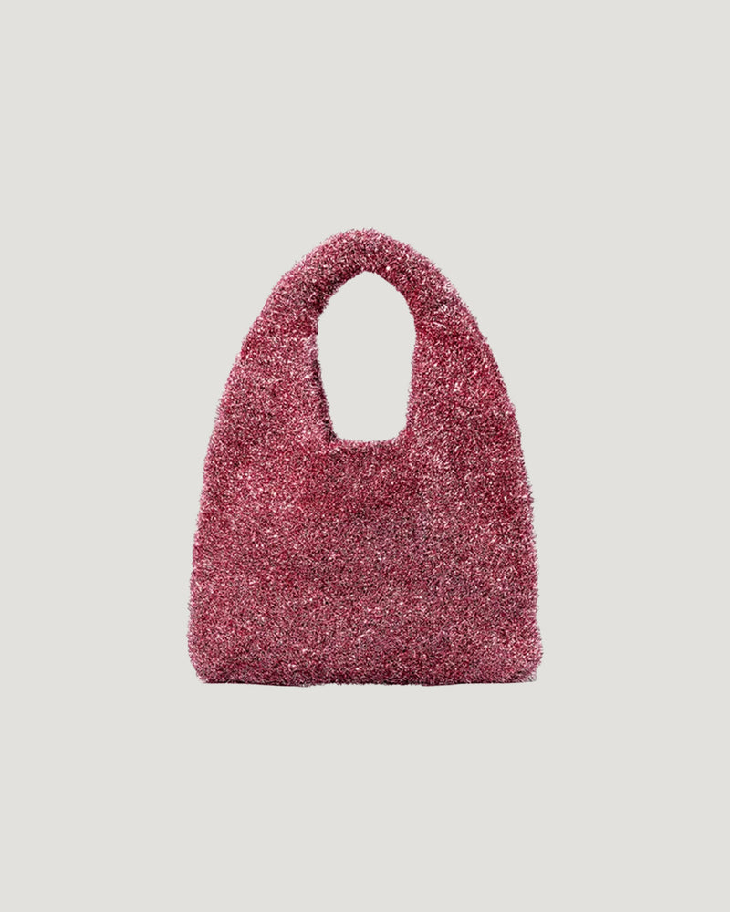 glitter knit mini bag