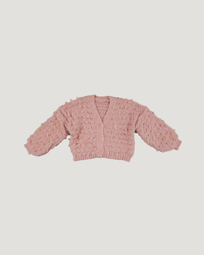 loop knit short cardigan