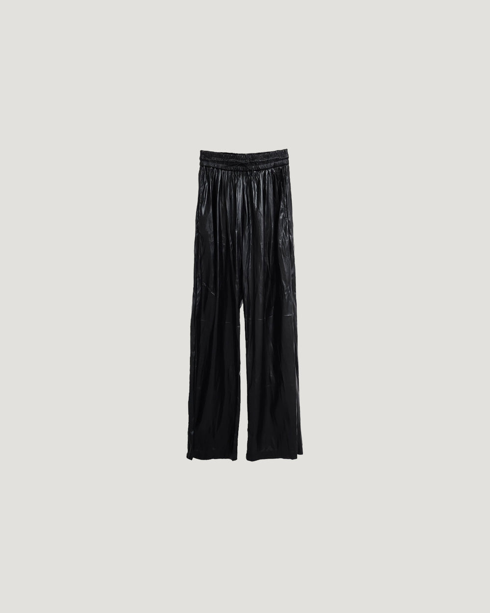 wrinkle faux leather wide pants