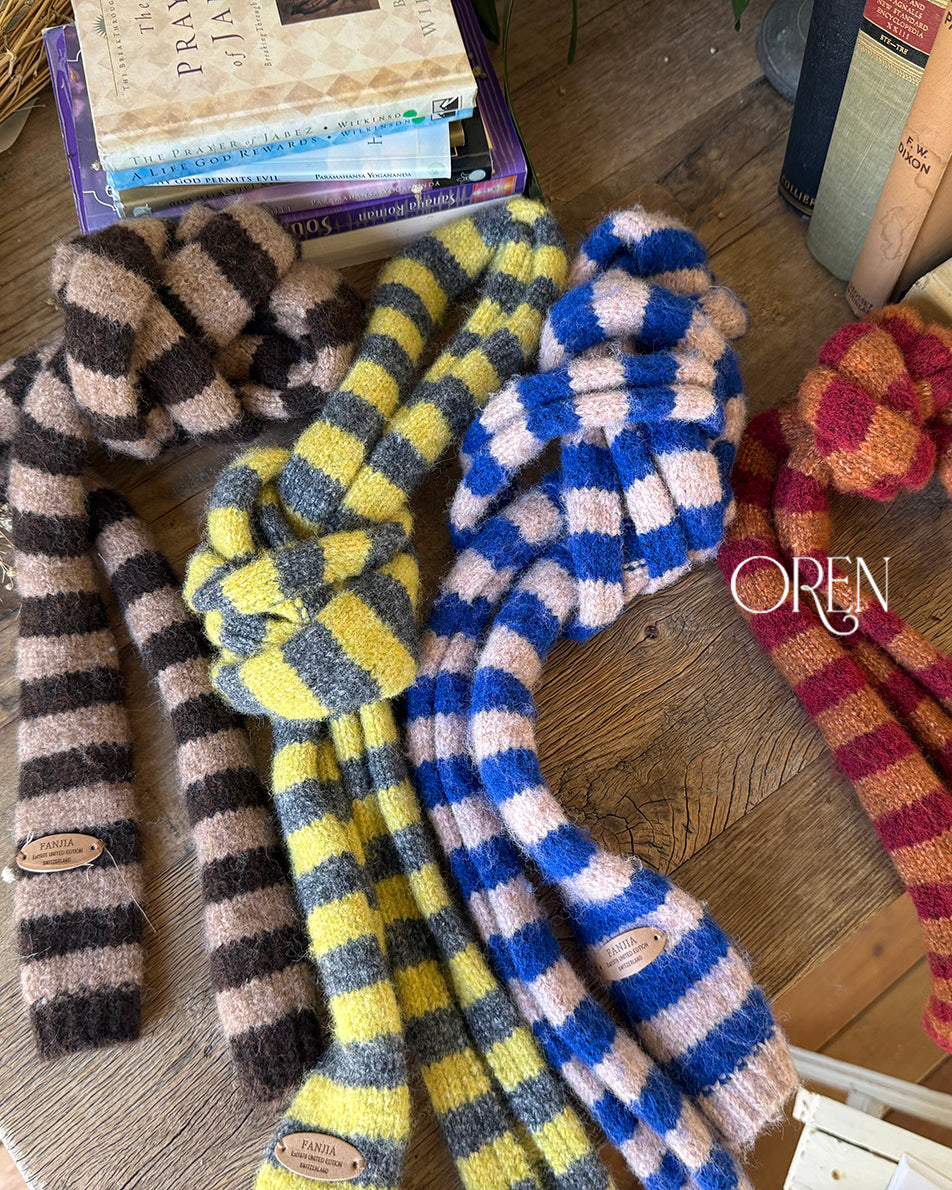【OREN】ambre striped muffler