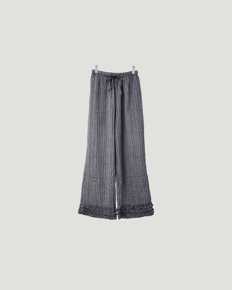 stripe hem frill pants